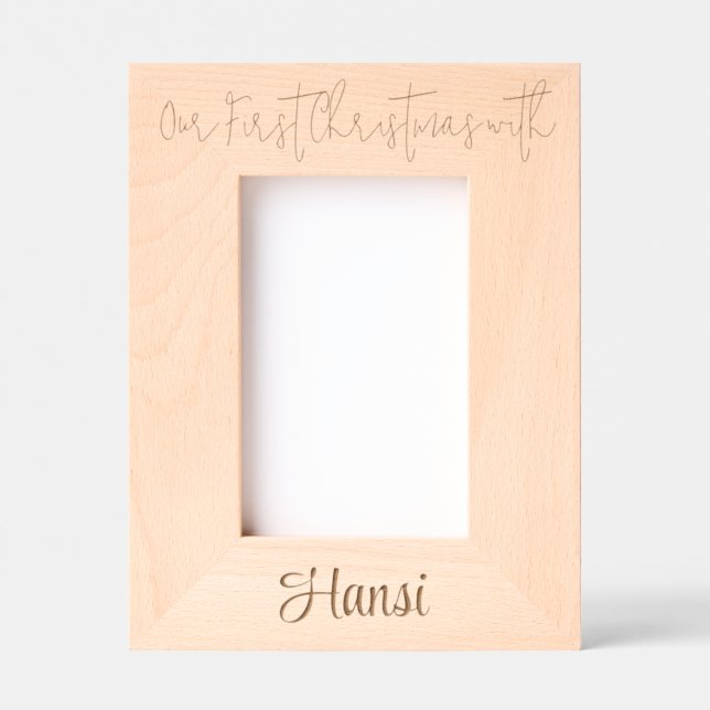 Personalized Photo Frame Pet's 1st Christmas, 4x6" (Front)