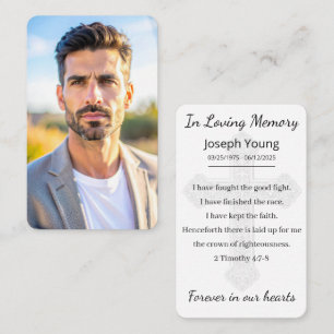 Personalized Photo Funeral Tribute Memorial Card