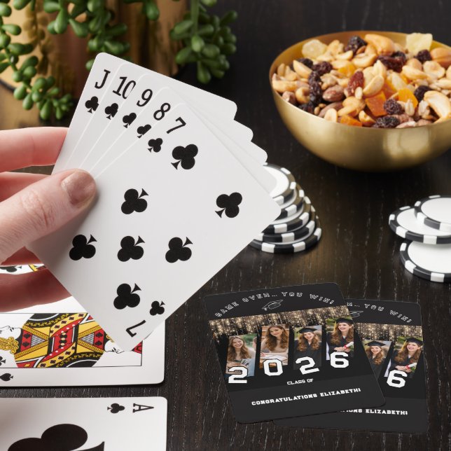 Personalized Photo Funny Gift Graduation  Playing Cards (In Situ)