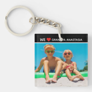 Personalized photo gift for Grandpa from children Key Ring