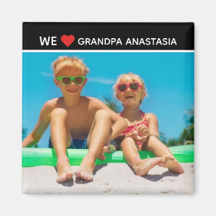 Personalized photo gift for Grandpa  from children Magnet