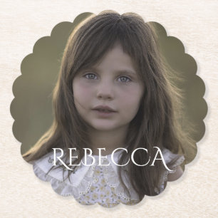 Personalized photo girl birthday party paper coaster
