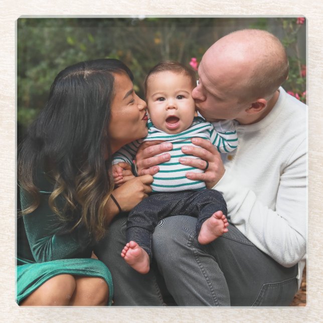 Personalized Photo Glass Coaster (Front)