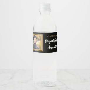 Personalized Photo Graduation Water Bottle Label