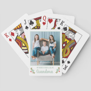 Personalized Photo Grandma Playing Cards