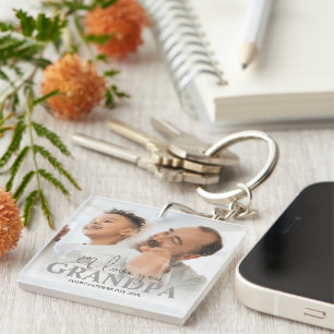 Personalized Photo Grandpa Key Ring