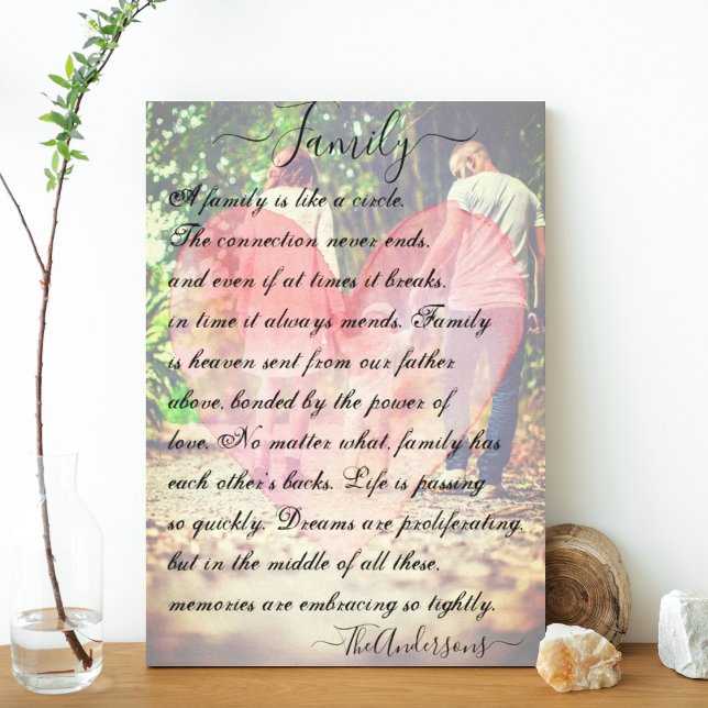 Personalized photo heart and poem canvas print (Creator Uploaded)