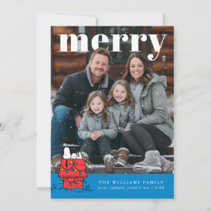 Personalized Photo Holiday Snoopy Doghouse Card