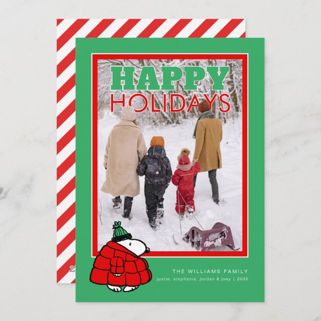 Personalized Photo Holiday Snoopy Puffer Jacket (Front/Back)