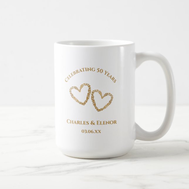 Personalized Photo Keepsake 50th Anniversary Gift Coffee Mug (Right)