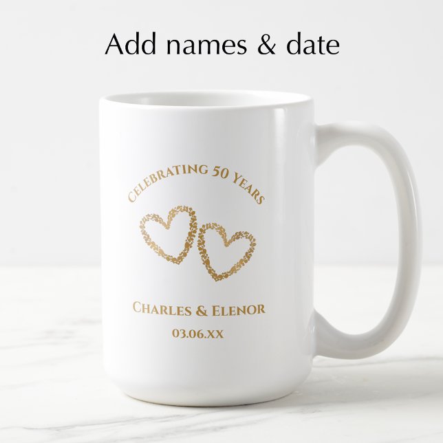 Personalized Photo Keepsake 50th Anniversary Gift Coffee Mug (Personalize this photo keepsake mug for a custom 50th wedding anniversary gift 
)