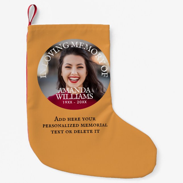 Personalized Photo Memorial Small Christmas Stocking (Front)