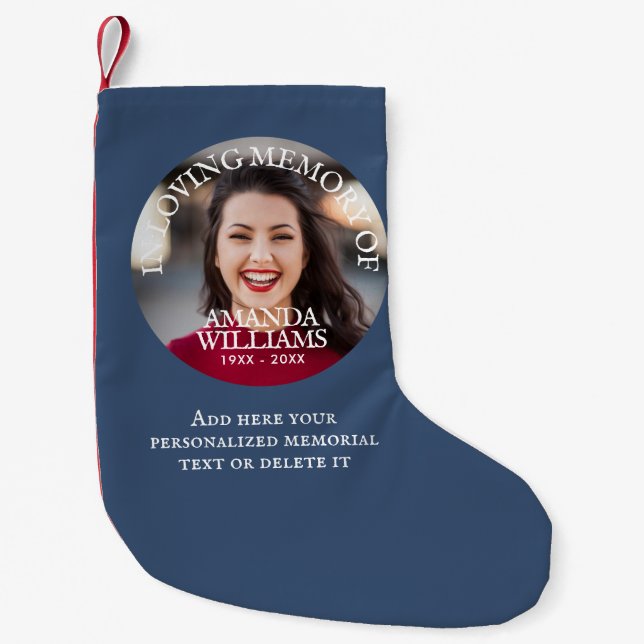 Personalized Photo Memorial Small Christmas Stocking (Front)