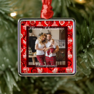 Personalized photo metal ornament
