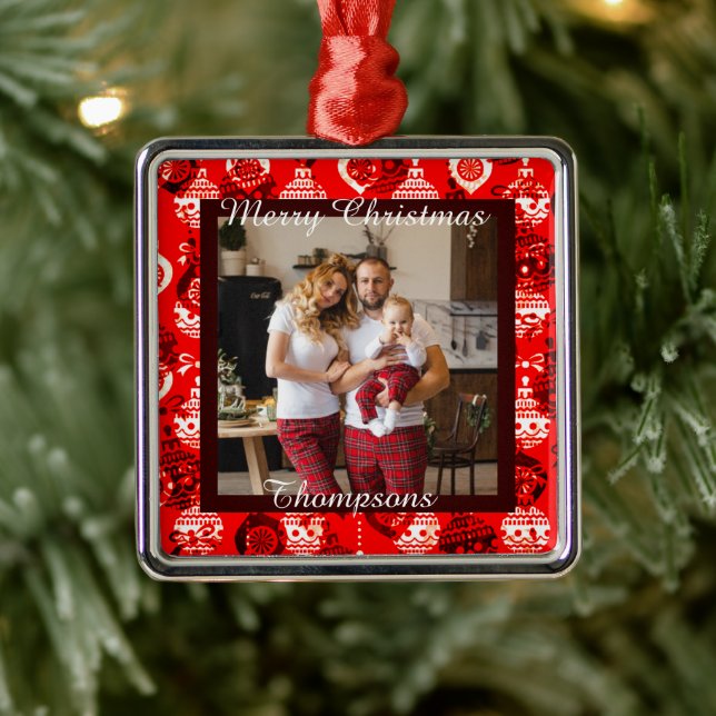 Personalized photo metal ornament (Tree)