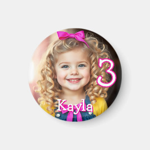 Personalized Photo, Name and Age Refrigerator  Magnet