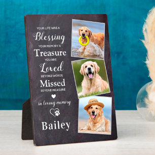Personalized Photo Pet Loss Gift Dog Memorial  Pla Plaque