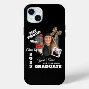 Personalized Photo, Proud Mom of a 2025 Graduate iPhone 15 Mini Case