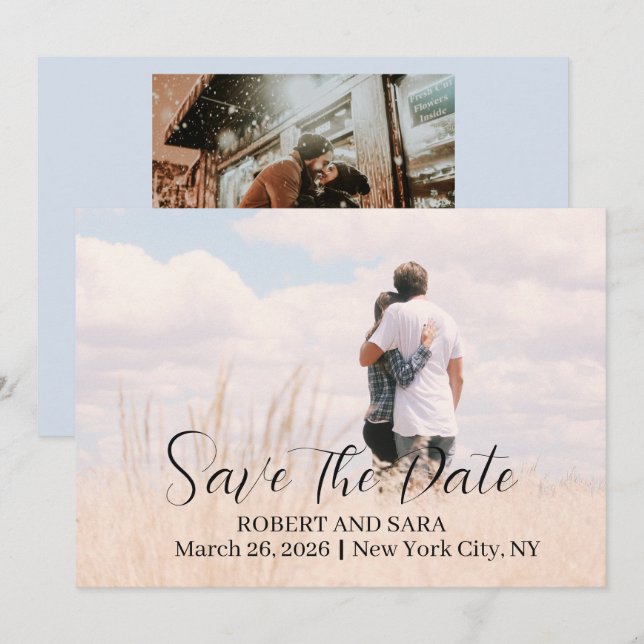 Personalized Photo Save the Date Card (Front/Back)