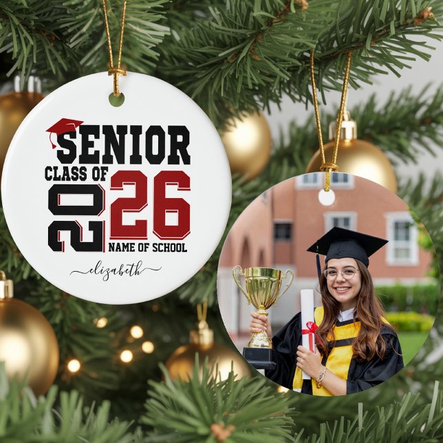 Personalized Photo Senior Year Graduation  Ceramic Tree Decoration (Creator Uploaded)