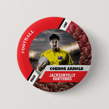 Personalized photo sports button/pin football butt