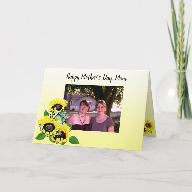 Personalized Photo Sunflowers Happy Mother's Day Card (Front)