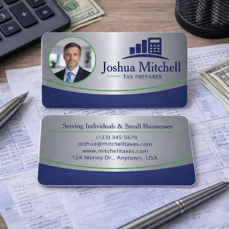 Personalized Photo Tax Preparer Professional Business Card