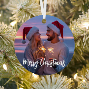 Personalized Photo & Text Christmas 2025 Custom Metal Tree Decoration
