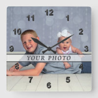 Personalized Photo Wall Clock, Square or Round