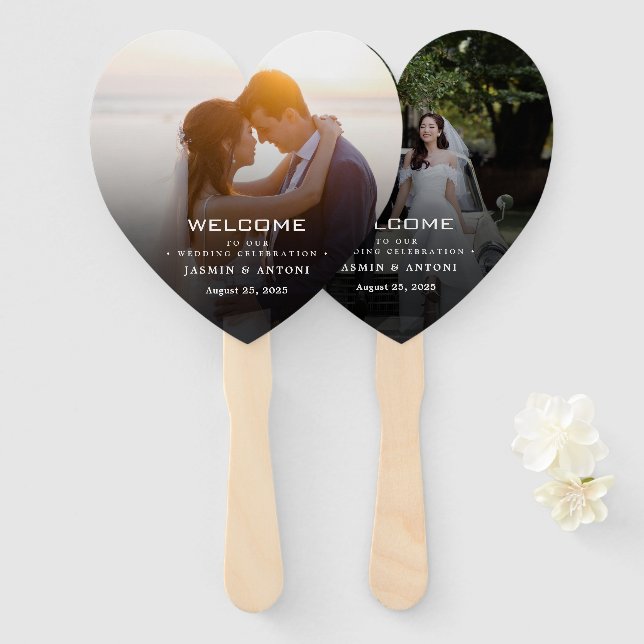 Personalized Photo Wedding Fan Program (Front and Back)