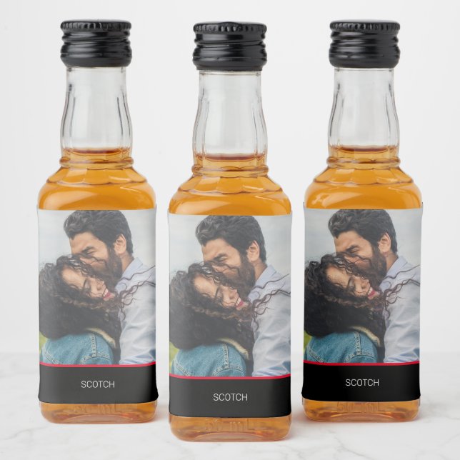 Personalized Photo Wedding Favor Mini Liquor Bottle Label (Bottles)
