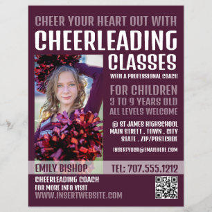 Personalized Photograph, Cheerleading Classes Flyer