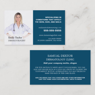 Personalized Photograph, Dermatologist Dermatology Business Card