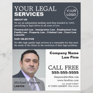 Personalized Photograph Legal Services Advertising Flyer