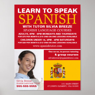 Personalized Photograph, Spanish Language Course Poster