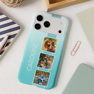 Personalized Photos On Aqua Turquoise Green