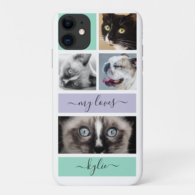 Personalized Photos Purple  Mint Green Case-Mate iPhone Case (Back)