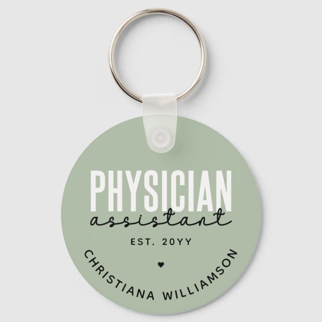 Personalized Physician Assistant PA Graduation Key Ring (Front)