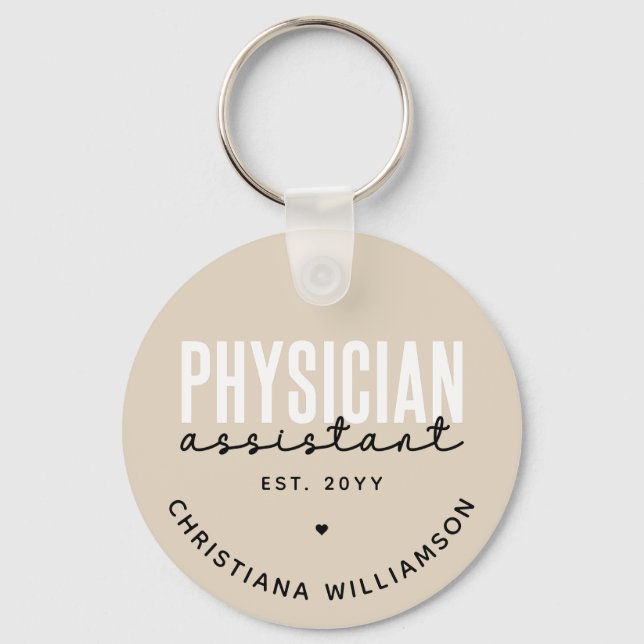 Personalized Physician Assistant PA Graduation Key Ring (Front)