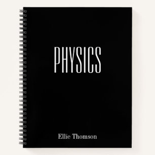Personalized Physics Graph Paper Simple Black Notebook