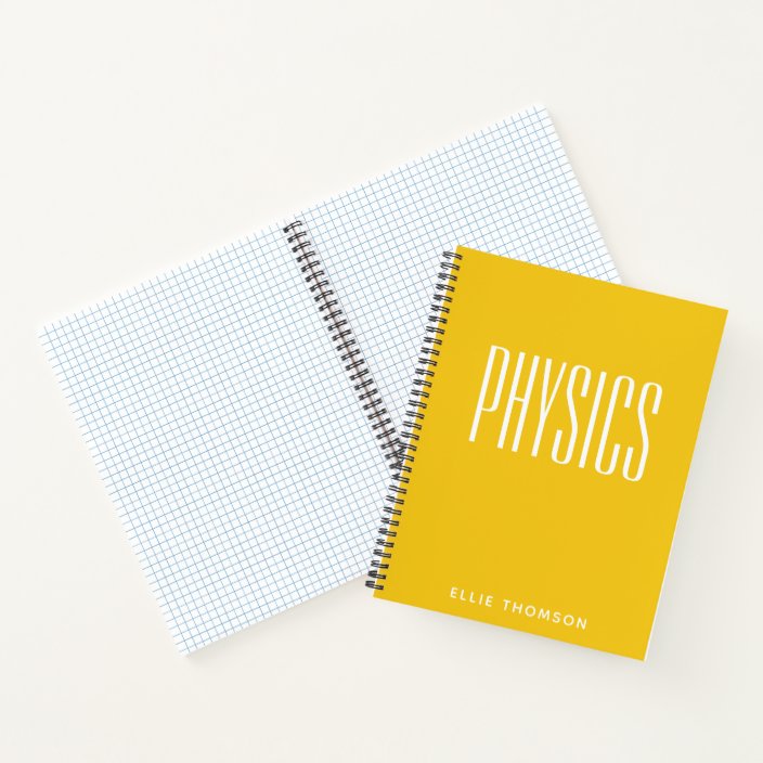 Personalized Physics Graph Paper Simple Yellow Notebook Zazzle.co.uk