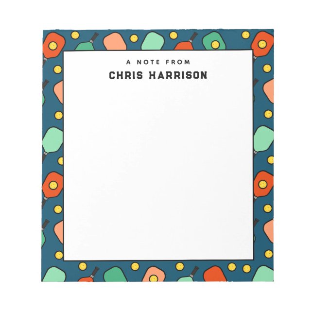 Personalized Pickleball Gift Ideas Notepad (Front)