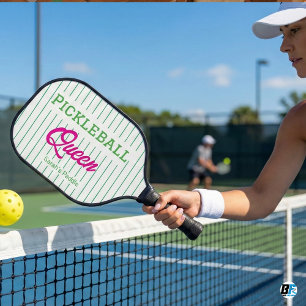 Personalized Pickleball Queen Preppy Pink Green St Paddle