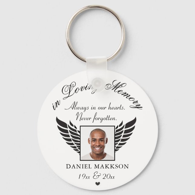 personalized picture Memorial in loving memory  Key Ring (Front)