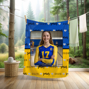 Personalized Picture Volleyball Senior Graduation  Fleece Blanket