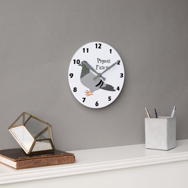 Personalized Pigeon Design Round Clock (Office)