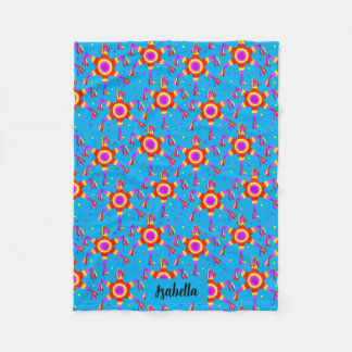 Personalized Piñata Blue Las Posadas Custom Fleece Blanket