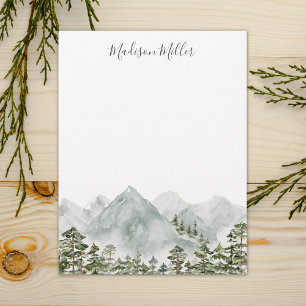 Personalized Pine Forest and Mountains Custom Letterhead