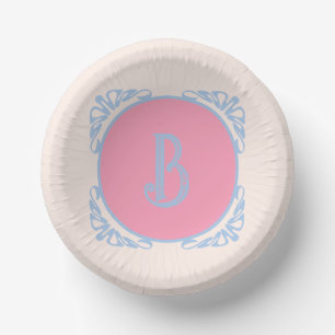 Personalized pink and blue  paper plate