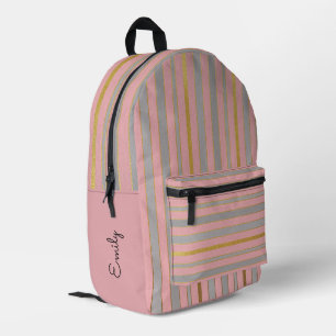 Personalized pink and gold bag, for school ,Travel Printed Backpack